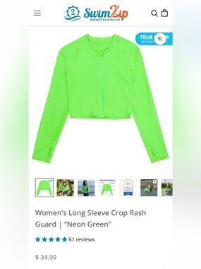 Neon Green Long Sleeve Crop Rash Guard- 2X
